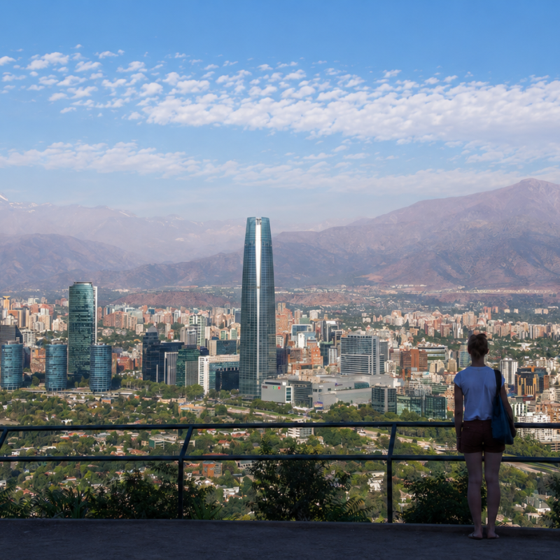 Vista de Santiago asociada a la búsqueda de la primera vivienda en Chile